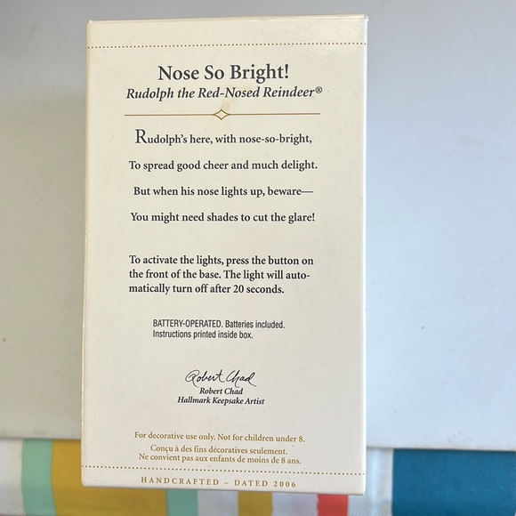 Hallmark Keepsake "Nose So Bright!" Rudolph the Red-Nosed ReindeerMagic Ornament - Picture 2 of 4